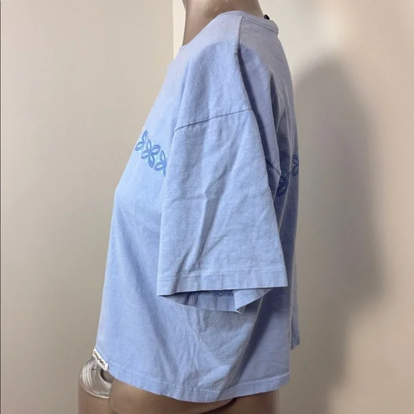 Vintage Single Stitch Crazy Shirt Hawaii Kauai Light Blue Women's Crop Top - Picture 5 of 10